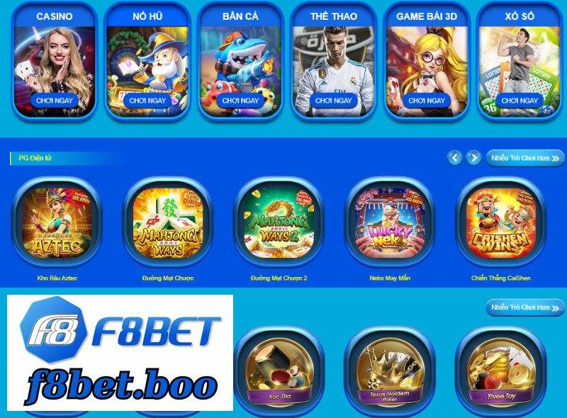 Anh em tha hồ giải trí mọi thể loại trò chơi trực tuyến tại F8BET